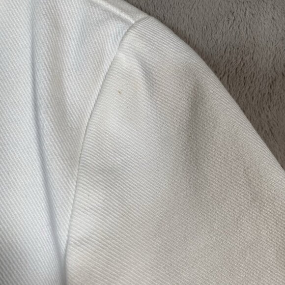 ZARA White Denim Mini Polo Dress M Preppy Minimalist Clean Girl Collared Pockets - Picture 11 of 16